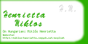 henrietta miklos business card