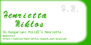 henrietta miklos business card